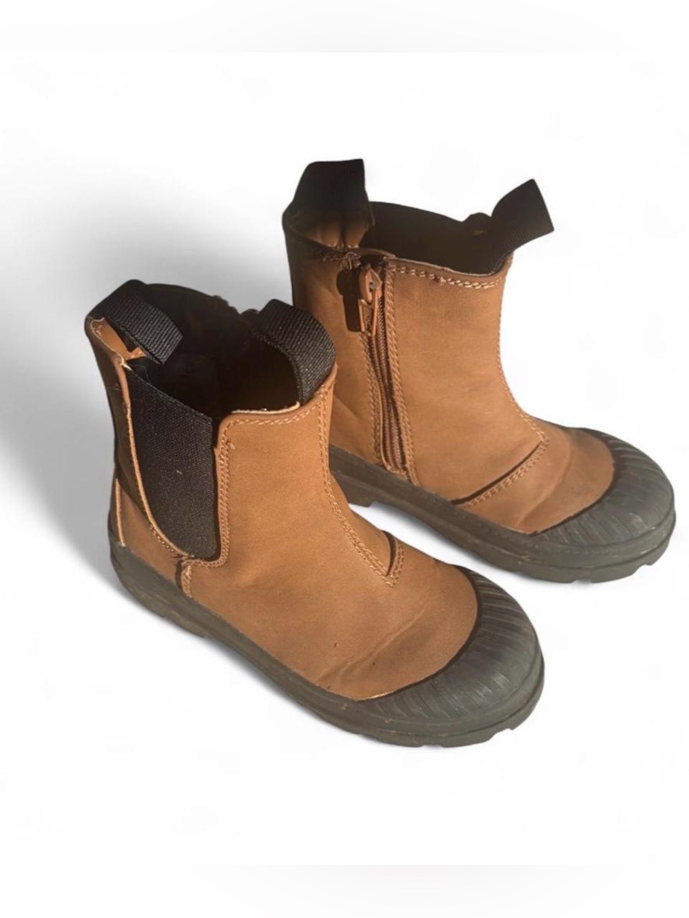 H&M waterproof unisex ankle boots kids size 10.5 brown & black